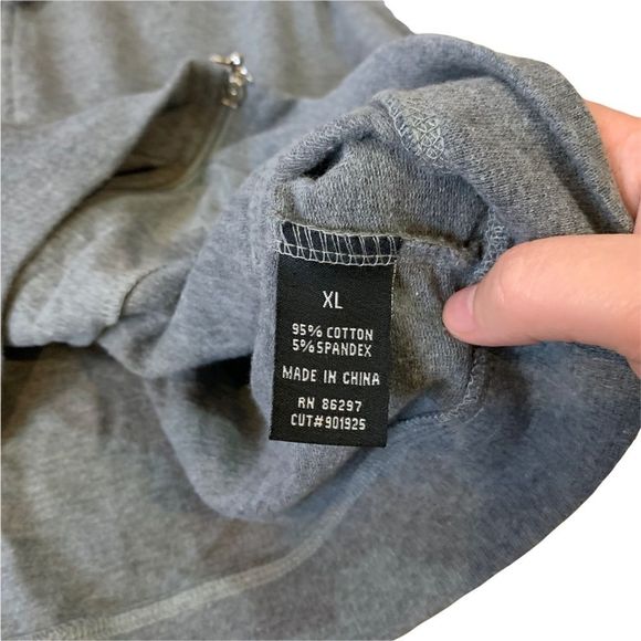 bcbg max azria gray zip up hooded rhinestone studded track jacket - Picture 5 of 7